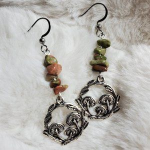 Unakite Mushroom earrings